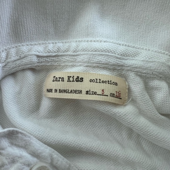White zara kids long sleeve polo shirt. Size 5 - Picture 8 of 13